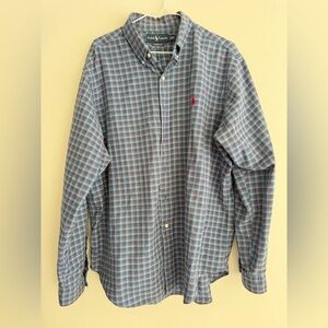 Ralph Lauren classic fit men’s button up down shirt plaid size XL